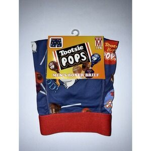 Tootsie Pops Men's Boxer Briefs M Blue Candy Print Stretch Novelty Fun Gift NEW